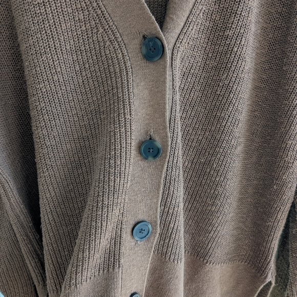 Madewell Brown Ribbed Button-Front Cardigan - Picture 3 of 5